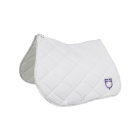Tapis de selle obstacle avec logo multicolore GP Equestro Blanc / blanc / violet dahlia