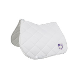 Tapis de selle obstacle avec logo multicolore GP Equestro Blanc / blanc / violet dahlia