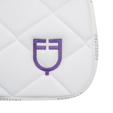 Tapis de selle obstacle avec logo multicolore GP Equestro Blanc / blanc / violet dahlia