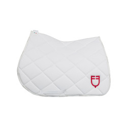 Tapis de selle obstacle avec logo multicolore GP Equestro Blanc / blanc / rouge coquelicot Tapis de selle obstacle avec logo multicolore GP Equestro Blanc / blanc / rouge coquelicot