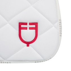 Tapis de selle obstacle avec logo multicolore GP Equestro Blanc / blanc / rouge coquelicot Tapis de selle obstacle avec logo multicolore GP Equestro Blanc / blanc / rouge coquelicot