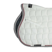 Tapis de selle obstacle avec galons contrastés Red Trim Equestro Blanc / rouge / gris Tapis de selle obstacle avec galons contrastés Red Trim Equestro Blanc / rouge / gris
