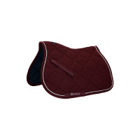 Tapis de selle de saut poney Diamond en coton avec galons Equestro Bordeaux