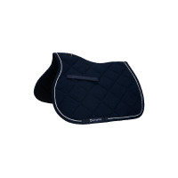 Tapis de selle de saut poney Diamond en coton avec galons Equestro Marine Bleu marine