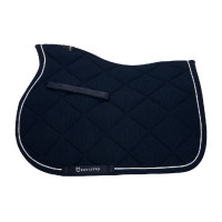 Tapis de selle de saut poney Diamond en coton avec galons Equestro Blanc