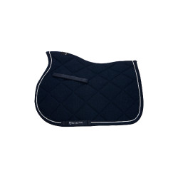 Tapis de selle de saut poney Diamond en coton avec galons Equestro Marine Bleu marine