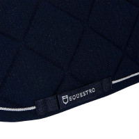 Tapis de selle de saut poney Diamond en coton avec galons Equestro Marine Bleu marine