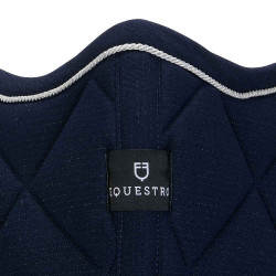 Tapis de selle de saut poney Diamond en coton avec galons Equestro Marine Bleu marine