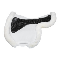 Tapis de saut Numnah avec grip en gel des deux côtés et bordure en mouton complet Acavallo Blanc / blanc Tapis de saut Numnah avec grip en gel des deux côtés et bordure en mouton complet Acavallo Blanc / blanc