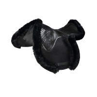 Tapis de saut Numnah avec grip en gel des deux côtés et bordure en mouton complet Acavallo Noir / noir