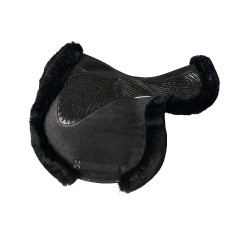 Tapis de saut Numnah avec grip en gel des deux côtés et bordure en mouton complet Acavallo Noir / noir Tapis de saut Numnah avec grip en gel des deux côtés et bordure en mouton complet Acavallo Noir / noir