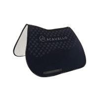 Tapis de saut en lycra avec grip en gel et dessous en fibre de bambou Acavallo Bleu deep / noir