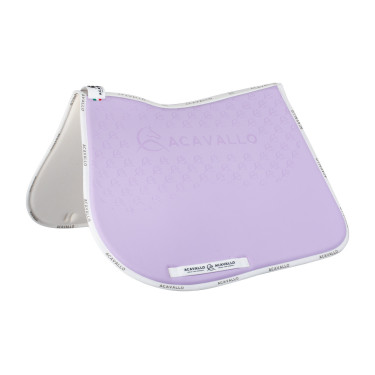 Tapis de saut en lycra avec grip en gel et dessous en fibre de bambou Acavallo Lilas / blanc Violet