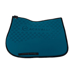 Tapis de saut en lycra avec grip en gel et dessous en fibre de bambou Acavallo Pétrol / noir Bleu