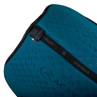 Tapis de saut en lycra avec grip en gel et dessous en fibre de bambou Acavallo Pétrol / noir Bleu