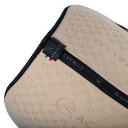 Tapis de saut en lycra avec grip en gel et dessous en fibre de bambou Acavallo Sable / noir Jaune Tapis de saut en lycra avec grip en gel et dessous en fibre de bambou Acavallo Sable / noir Jaune