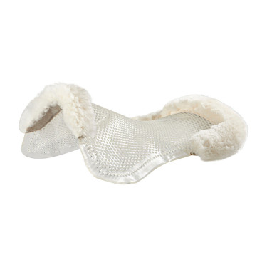 Amortisseur gel poney avec découpe et bordure en peau de mouton Classic Acavallo Transparent / naturel