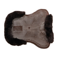 Amortisseur gel poney avec découpe et bordure en peau de mouton Classic Acavallo Marron / marron
