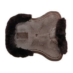 Amortisseur gel poney avec découpe et bordure en peau de mouton Classic Acavallo Marron / marron