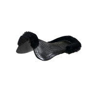 Amortisseur gel poney avec découpe et bordure en peau de mouton Classic Acavallo Noir / noir