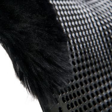 Amortisseur gel poney avec découpe et bordure en peau de mouton Classic Acavallo Noir / noir