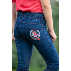 Pantalon enfant Aymee Denim basanes en silicone HKM Bleu foncé Pantalon enfant Aymee Denim basanes en silicone HKM Bleu foncé