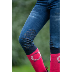 Pantalon enfant Aymee Denim basanes en silicone HKM Bleu foncé Pantalon enfant Aymee Denim basanes en silicone HKM Bleu foncé