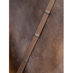 Rênes LeMieux Webbed Continental Marron / argent Rênes LeMieux Webbed Continental Marron / argent