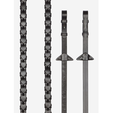 Rênes tressées LeMieux Marron / argent
