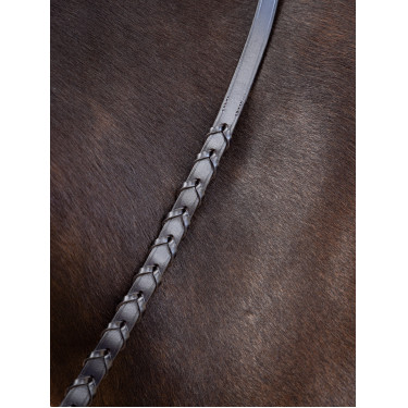 Rênes tressées LeMieux Marron / argent