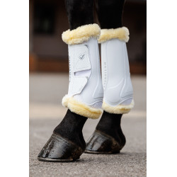 Guêtres de dressage mouton LeMieux Motionflex Blanc / naturel