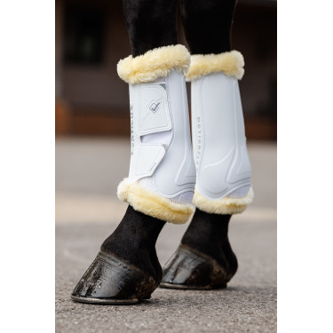 Guêtres de dressage mouton LeMieux Motionflex Blanc / naturel