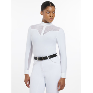 Polo de concours Emily LeMieux manches longues Blanc Polo de concours Emily LeMieux manches longues Blanc