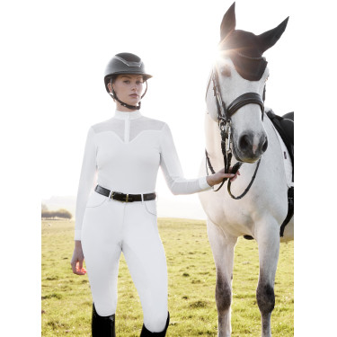 Polo de concours Emily LeMieux manches longues Blanc Polo de concours Emily LeMieux manches longues Blanc