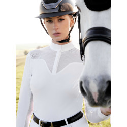 Polo de concours Emily LeMieux manches longues Blanc Polo de concours Emily LeMieux manches longues Blanc