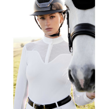 Polo de concours Emily LeMieux manches longues Blanc Polo de concours Emily LeMieux manches longues Blanc