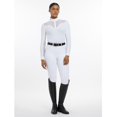 Polo de concours Emily LeMieux manches longues Blanc Polo de concours Emily LeMieux manches longues Blanc