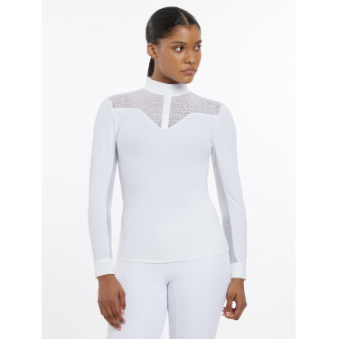 Polo de concours Emily LeMieux manches longues Blanc Polo de concours Emily LeMieux manches longues Blanc