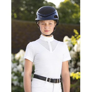 Polo de concours Eva LeMieux Young Rider manches courtes Blanc ancien modèle