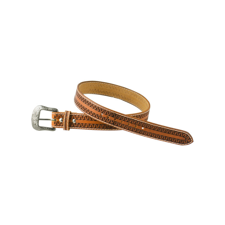 Ceinture Western en Cuir avec Gravure Serpent Pool's