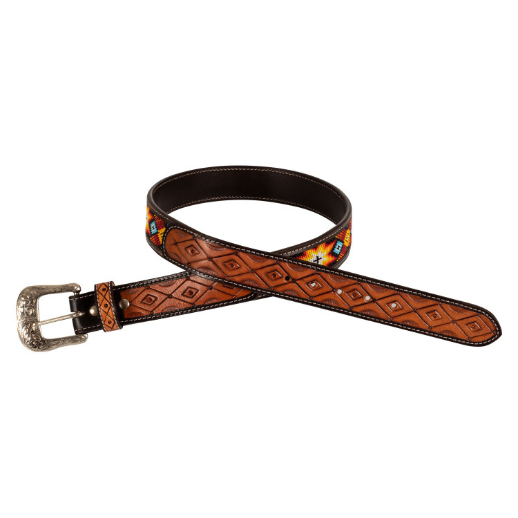 Ceinture Western Perlée avec Boucle en Laiton Pool's