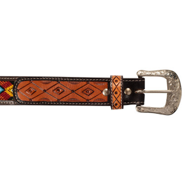 Ceinture Western Perlée avec Boucle en Laiton Pool's Ceinture Western Perlée avec Boucle en Laiton Pool's