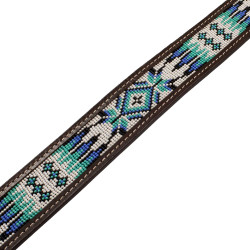 Ceinture Western Perlée avec Gravure Plume Pool's Naturel / blanc / turquoise Motifs Ceinture Western Perlée avec Gravure Plume Pool's Naturel / blanc / turquoise Motifs