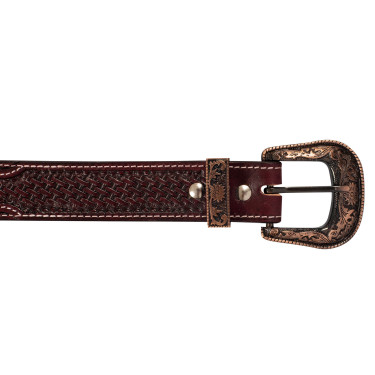 Ceinture Western Gravée avec Boucle en Cuivre et Zinc Pool's Ceinture Western Gravée avec Boucle en Cuivre et Zinc Pool's