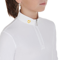 Polo Fille à Manches Longues Equestro Warm+ Equestro Blanc Polo Fille à Manches Longues Equestro Warm+ Equestro Blanc