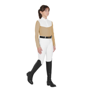 Chemise de concours Fille à Manches Longues Zip et Mesh Equestro Chemise de concours Fille à Manches Longues Zip et Mesh Equestro