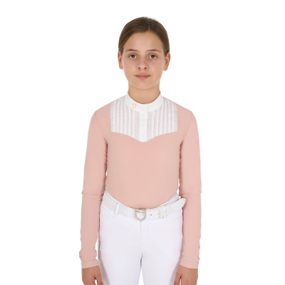 Polo de concours Fille avec Strass Equestro Rose cameo