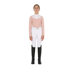 Polo de concours Fille avec Strass Equestro Rose cameo