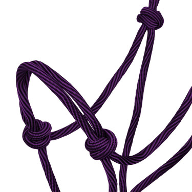 Licol Corde Nouée Réglable Waves Design 8mm Pool's Violet / noir