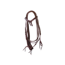 Bridon Western avec Nœud et Rênes en Cuir Lisse Lakota Marron Bridon Western avec Nœud et Rênes en Cuir Lisse Lakota Marron